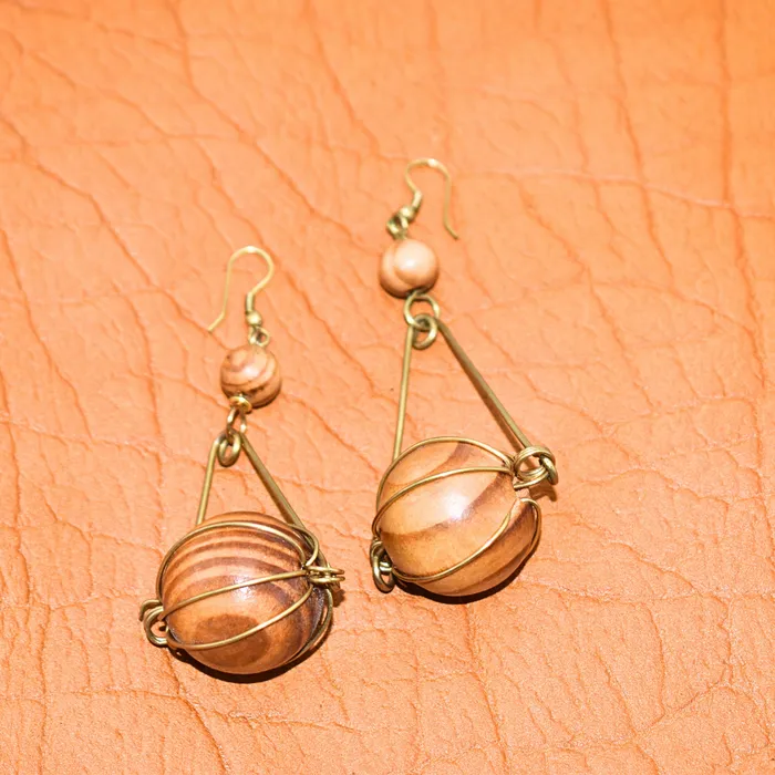 Culture Hub Earrings Dangling Brown Wooden Earrings