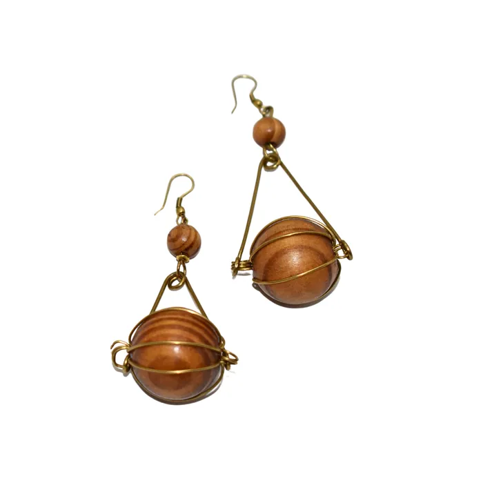 Culture Hub Earrings Dangling Brown Wooden Earrings