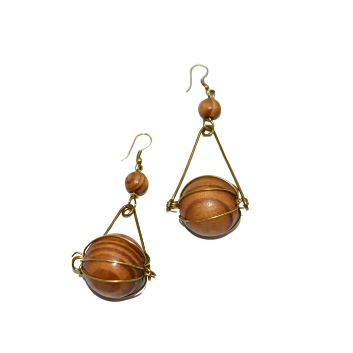 Culture Hub Earrings Dangling Brown Wooden Earrings