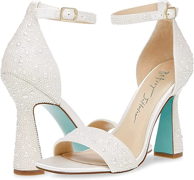 Dani Heeled Sandal Pearl Betsy Johnson Earrings