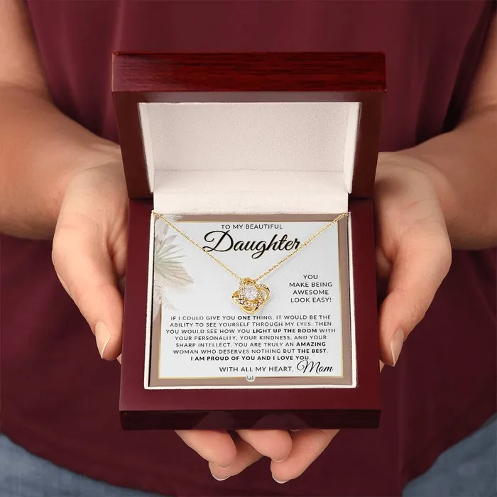 Daughter Gifts From Mom Necklace For Daughter From Mom Pendant Necklace Sentimental Keepsake Message Great Christmas Gift Birthday Present or Graduation Surprise ShineOn Fulfillment Necklaces