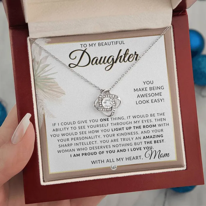 Daughter Gifts From Mom Necklace For Daughter From Mom Pendant Necklace Sentimental Keepsake Message Great Christmas Gift Birthday Present or Graduation Surprise ShineOn Fulfillment Necklaces