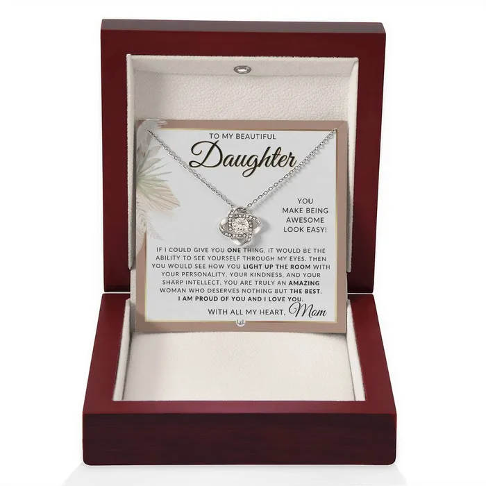 Daughter Gifts From Mom Necklace For Daughter From Mom Pendant Necklace Sentimental Keepsake Message Great Christmas Gift Birthday Present or Graduation Surprise ShineOn Fulfillment Necklaces