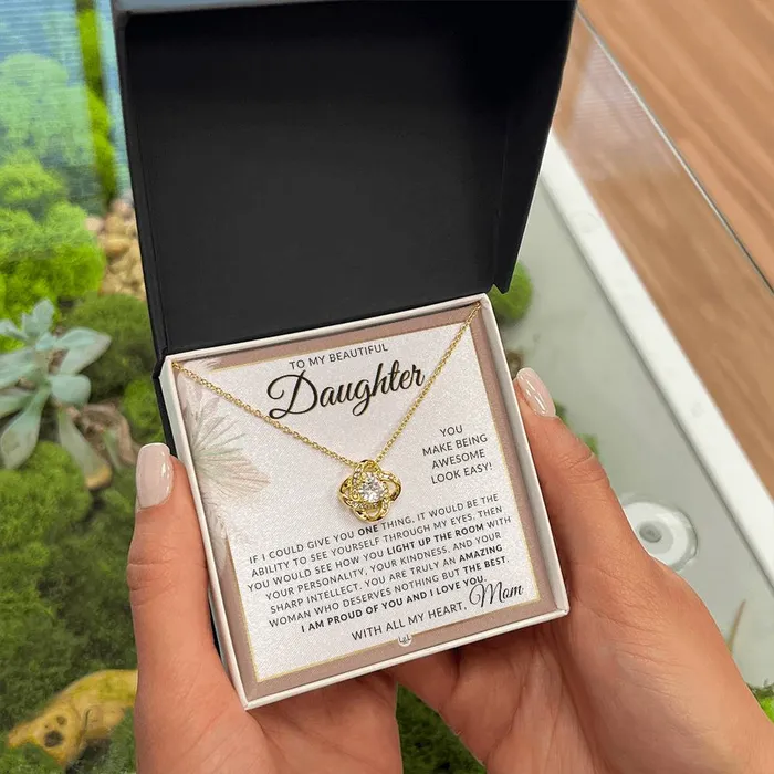 Daughter Gifts From Mom Necklace For Daughter From Mom Pendant Necklace Sentimental Keepsake Message Great Christmas Gift Birthday Present or Graduation Surprise ShineOn Fulfillment Necklaces