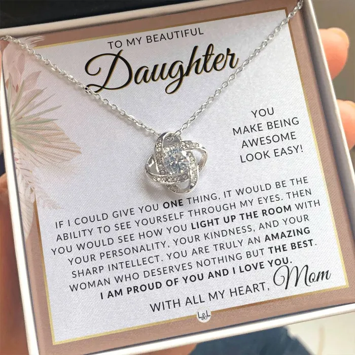Daughter Gifts From Mom Necklace For Daughter From Mom Pendant Necklace Sentimental Keepsake Message Great Christmas Gift Birthday Present or Graduation Surprise ShineOn Fulfillment Necklaces