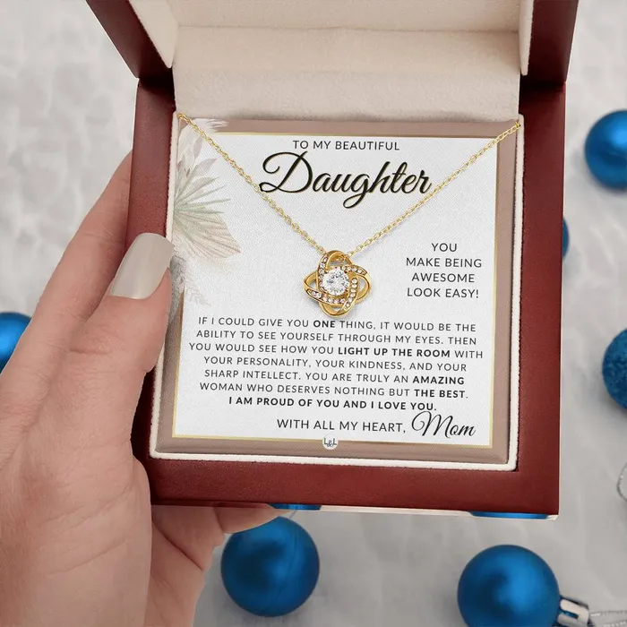 Daughter Gifts From Mom Necklace For Daughter From Mom Pendant Necklace Sentimental Keepsake Message Great Christmas Gift Birthday Present or Graduation Surprise ShineOn Fulfillment Necklaces