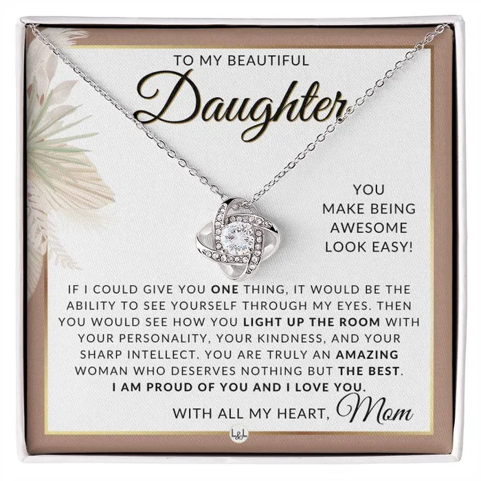 Daughter Gifts From Mom Necklace For Daughter From Mom Pendant Necklace Sentimental Keepsake Message Great Christmas Gift Birthday Present or Graduation Surprise ShineOn Fulfillment Necklaces