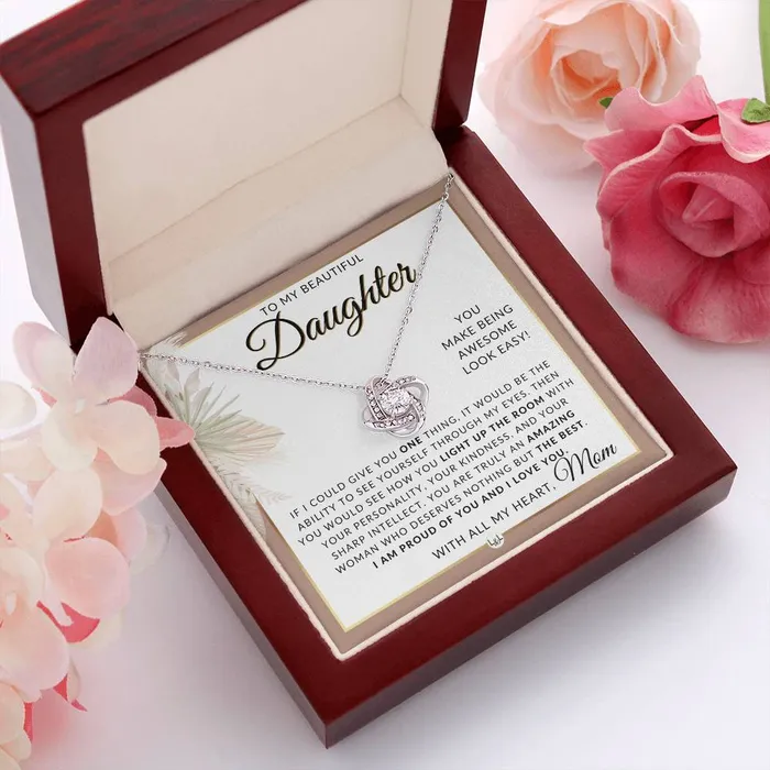 Daughter Gifts From Mom Necklace For Daughter From Mom Pendant Necklace Sentimental Keepsake Message Great Christmas Gift Birthday Present or Graduation Surprise ShineOn Fulfillment Necklaces
