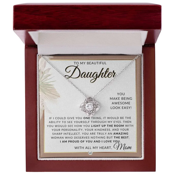 Daughter Gifts From Mom Necklace For Daughter From Mom Pendant Necklace Sentimental Keepsake Message Great Christmas Gift Birthday Present or Graduation Surprise ShineOn Fulfillment Necklaces