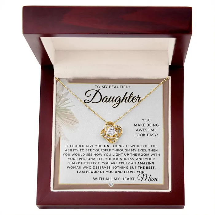 Daughter Gifts From Mom Necklace For Daughter From Mom Pendant Necklace Sentimental Keepsake Message Great Christmas Gift Birthday Present or Graduation Surprise ShineOn Fulfillment Necklaces