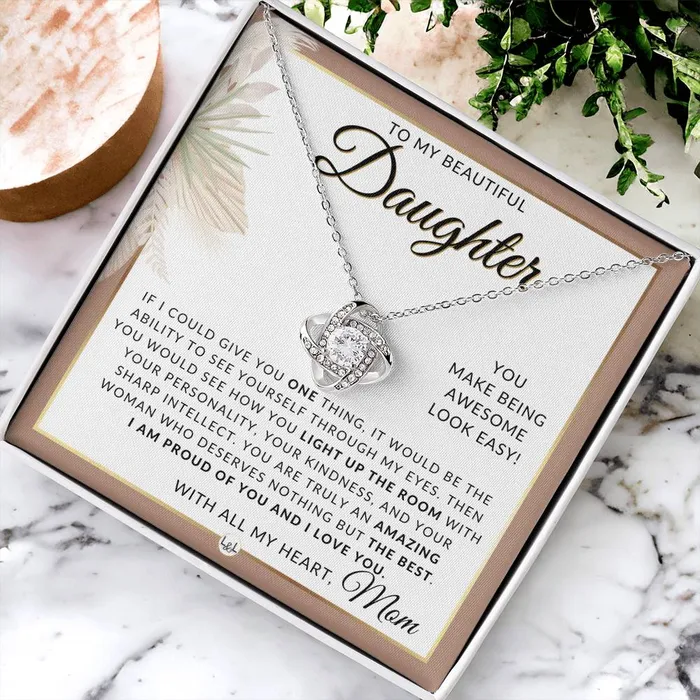 Daughter Gifts From Mom Necklace For Daughter From Mom Pendant Necklace Sentimental Keepsake Message Great Christmas Gift Birthday Present or Graduation Surprise ShineOn Fulfillment Necklaces