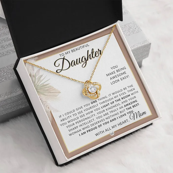 Daughter Gifts From Mom Necklace For Daughter From Mom Pendant Necklace Sentimental Keepsake Message Great Christmas Gift Birthday Present or Graduation Surprise ShineOn Fulfillment Necklaces