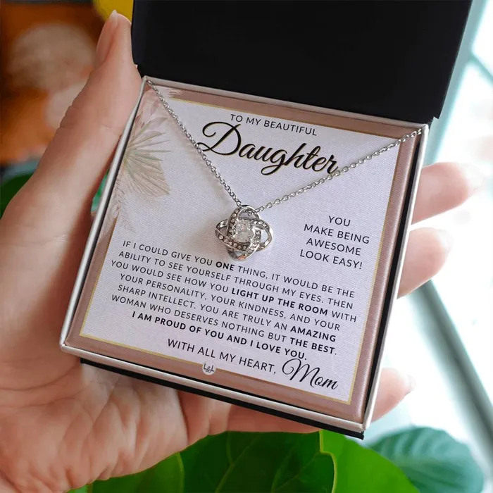 Daughter Gifts From Mom Necklace For Daughter From Mom Pendant Necklace Sentimental Keepsake Message Great Christmas Gift Birthday Present or Graduation Surprise ShineOn Fulfillment Necklaces