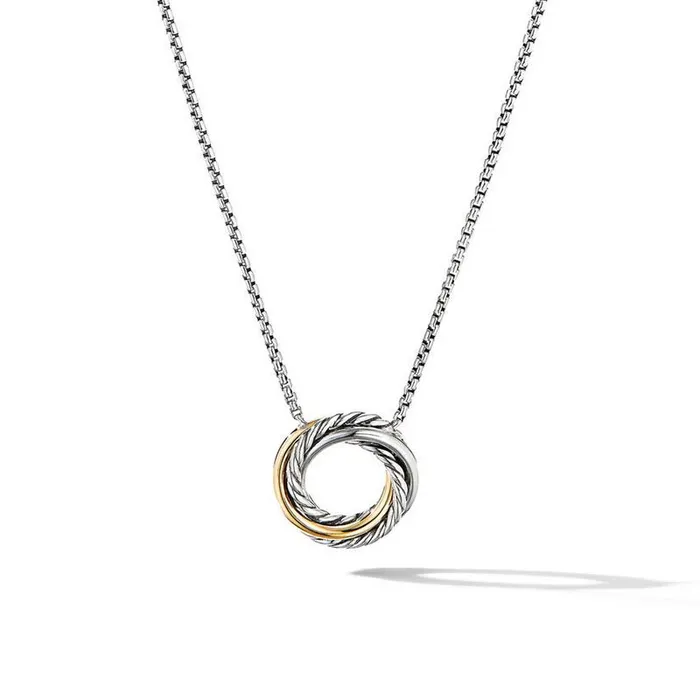 David Yurman Crossover Mini Pendant Necklace with 18K Yellow Gold 15mm DAVID YURMAN INC Necklaces David Yurman Crossover Mini Pendant Necklace with 18K Yellow Gold 15mm DAVID YURMAN INC Necklaces