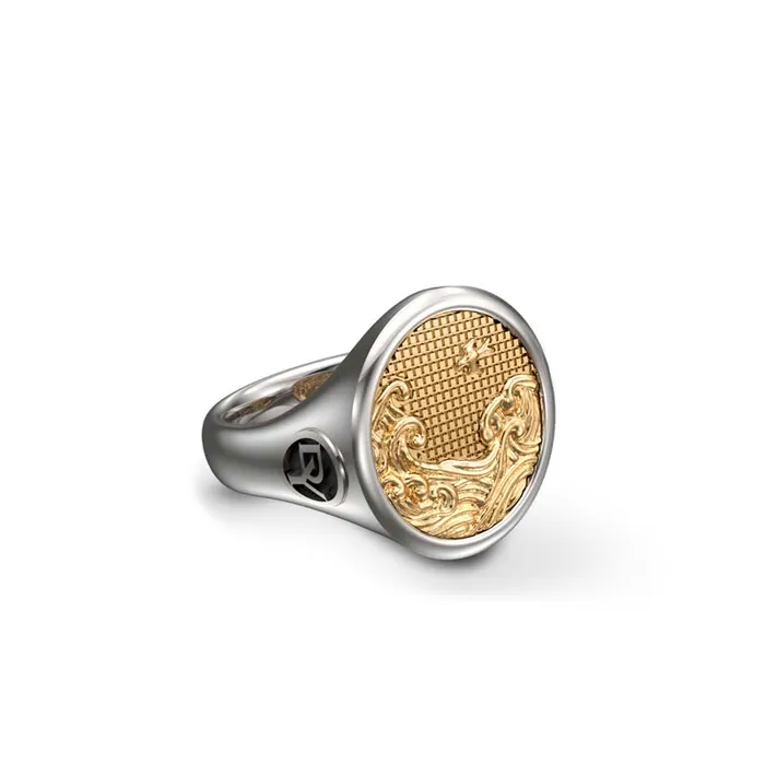DAVID YURMAN INC Rings David Yurman Water and Fire Duality Signet Ring with 18K Yellow Gold DAVID YURMAN INC Rings David Yurman Water and Fire Duality Signet Ring with 18K Yellow Gold