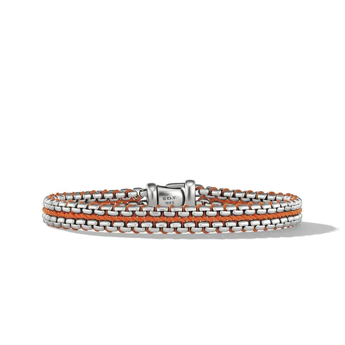David Yurman Woven Box Chain Bracelet with Ornage Nylon 12mm DAVID YURMAN INC Bracelets David Yurman Woven Box Chain Bracelet with Ornage Nylon 12mm DAVID YURMAN INC Bracelets