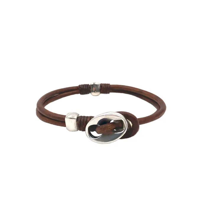 Dorado Flat Link Leather Bracelet VINCENT PEACH Bracelets