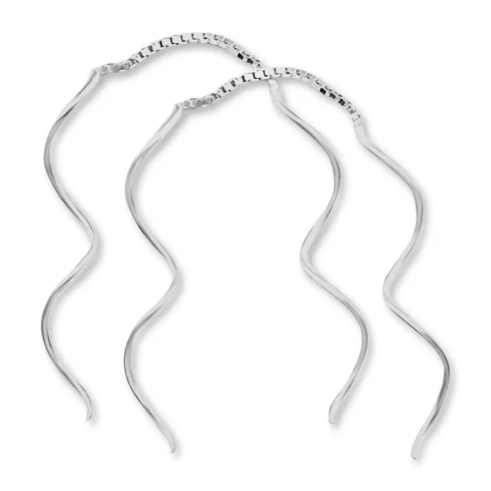 E1130 Curled Wire Ear Threads Teeda Earrings