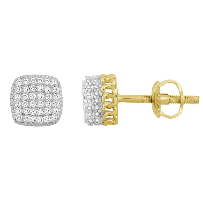 Earrings AV LADIES STUD EARRINGS 015CT ROUND DIAMOND 10K YELLOW GOLD