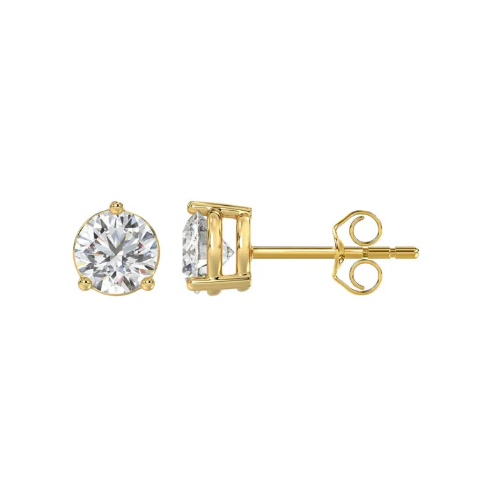 Earrings Ethos 14K YELLOW GOLD 2CT ROUND DIAMOND LADIES SOLITAIRE EARRINGS
