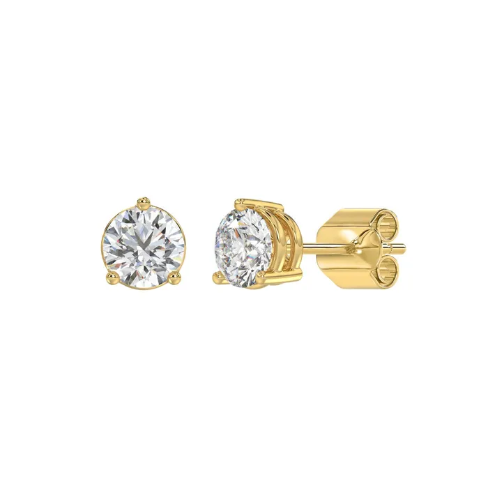 Earrings Ethos 14K YELLOW GOLD 2CT ROUND DIAMOND LADIES SOLITAIRE EARRINGS