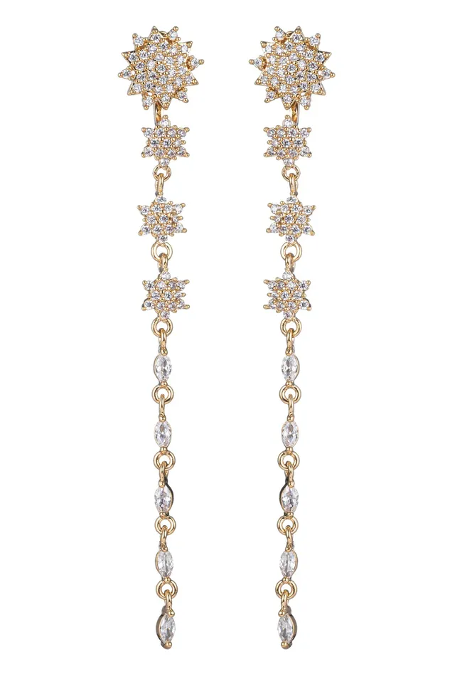 Earrings Eye Candy LA Solan CZ Dangle Earrings