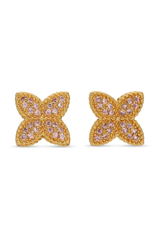 Earrings Eye Candy LA Sophia Flower CZ Stud Earrings