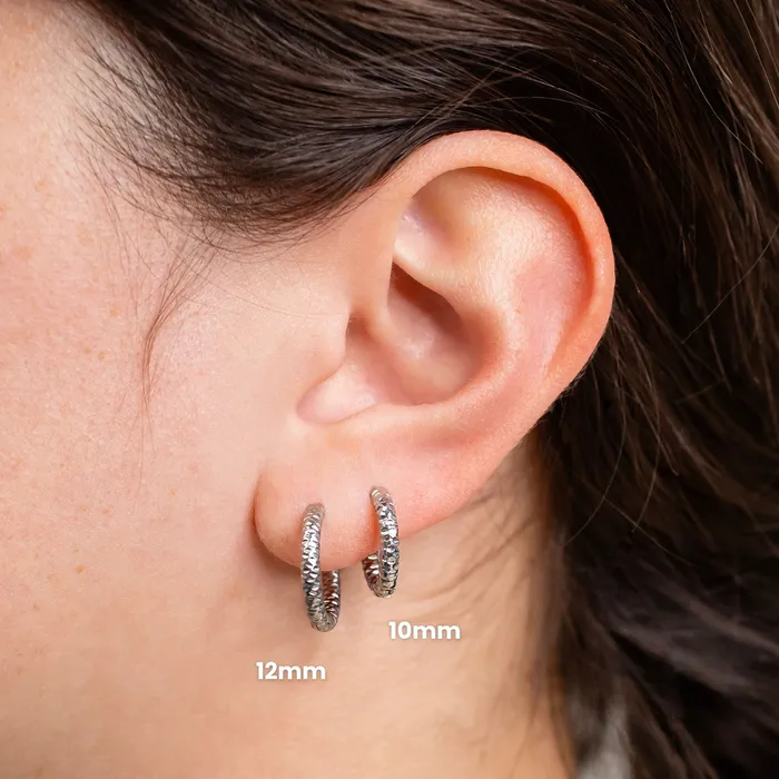 Earrings Grayling Syla Diamond Cut Locking Sleeper Huggie Earrings Pair