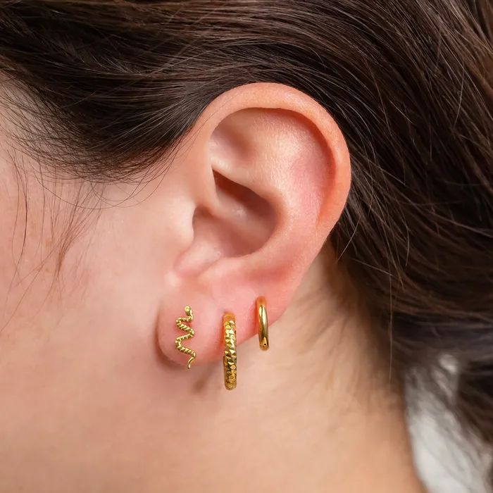 Earrings Grayling Syla Diamond Cut Locking Sleeper Huggie Earrings Pair