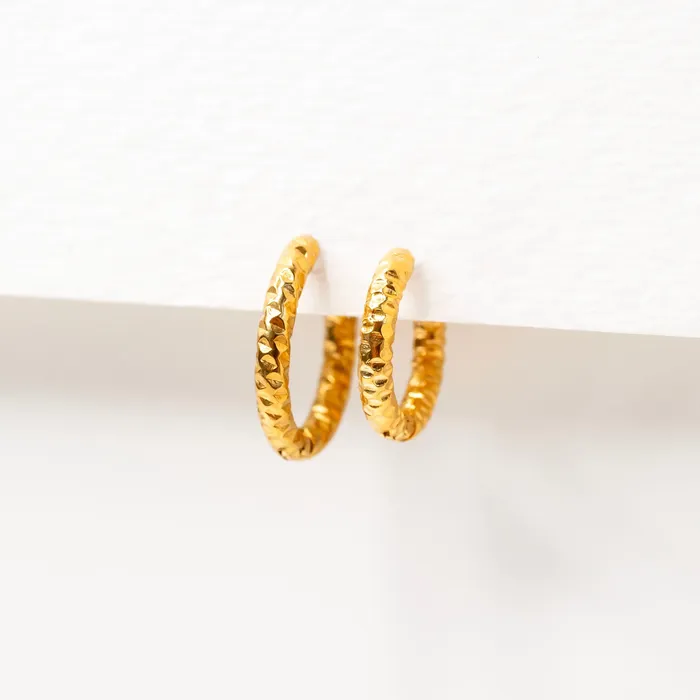Earrings Grayling Syla Diamond Cut Locking Sleeper Huggie Earrings Pair