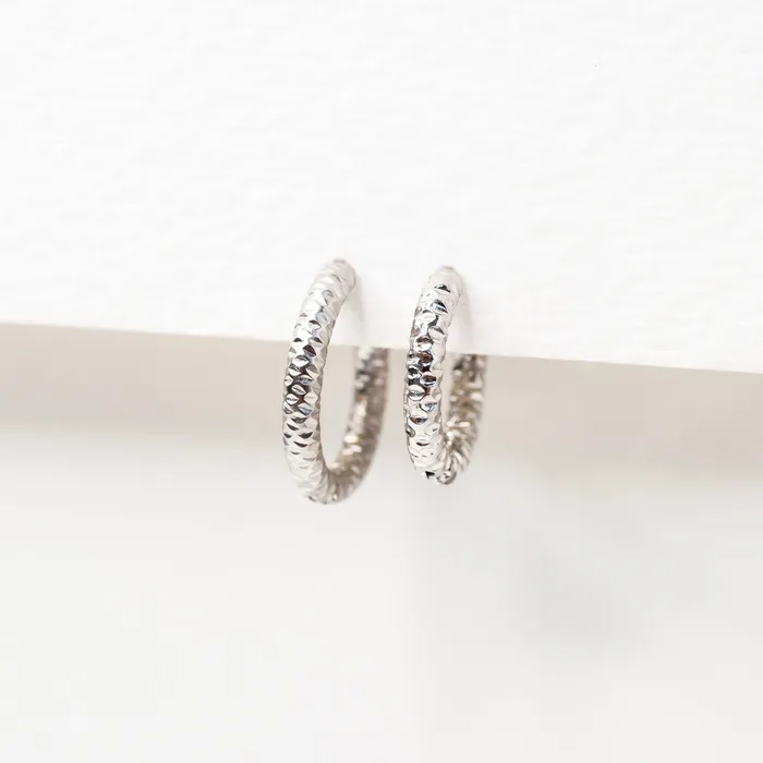 Earrings Grayling Syla Diamond Cut Locking Sleeper Huggie Earrings Pair