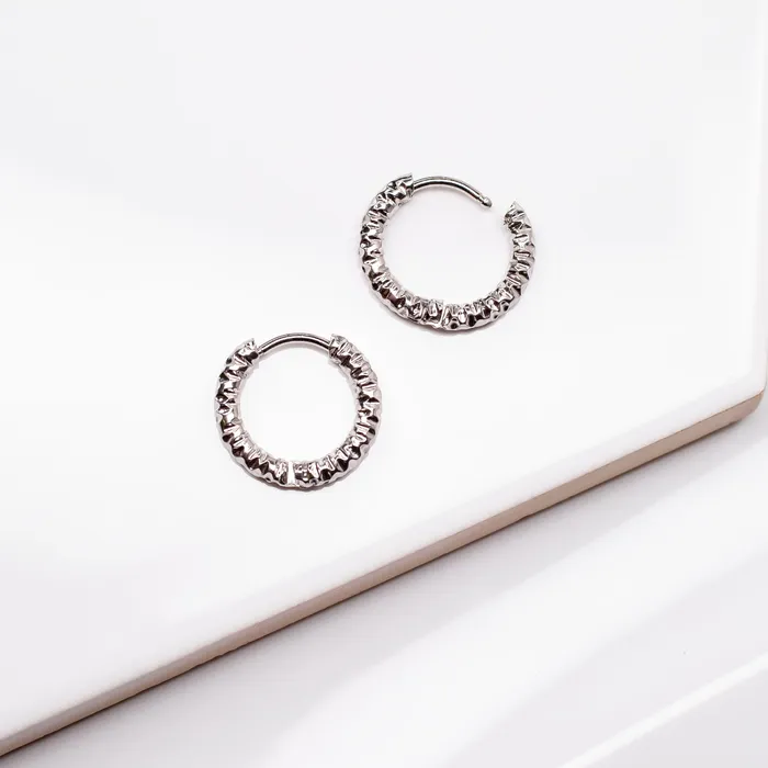Earrings Grayling Syla Diamond Cut Locking Sleeper Huggie Earrings Pair