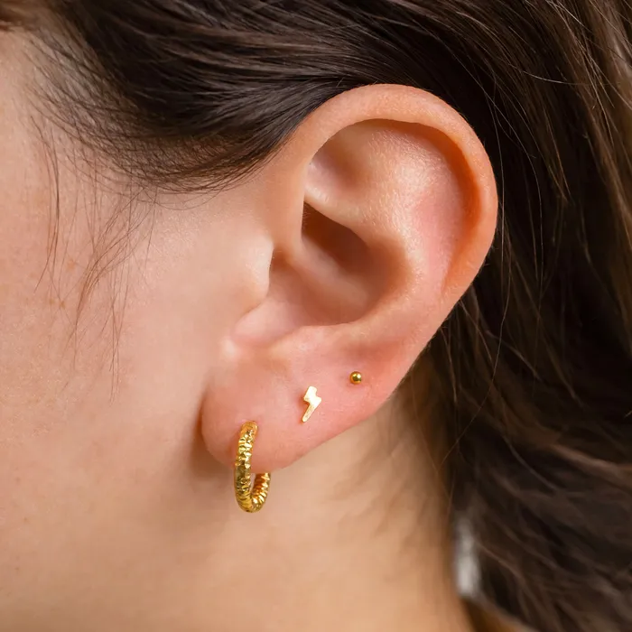 Earrings Grayling Syla Diamond Cut Locking Sleeper Huggie Earrings Pair