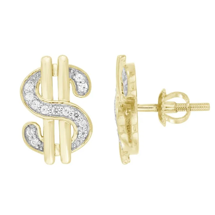 Earrings LADIES EARRINGS 020CT ROUND DIAMOND 10K YELLOW GOLD AV
