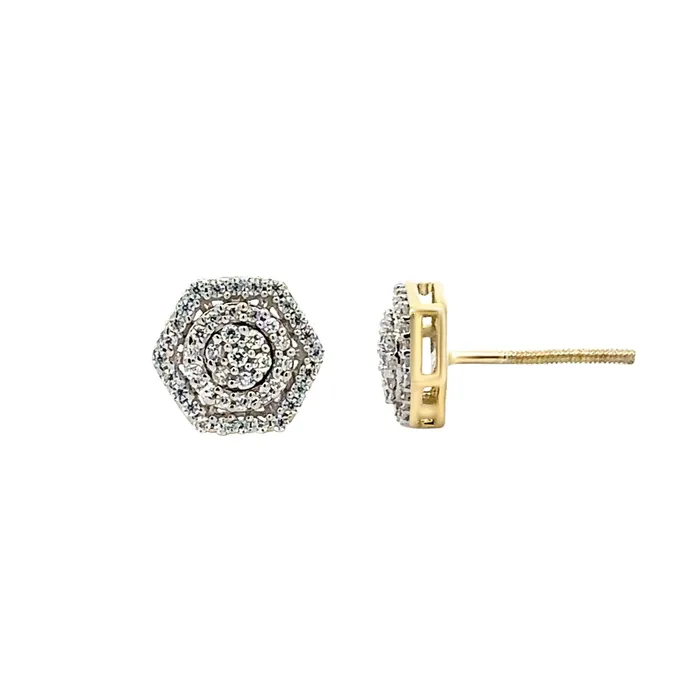 Earrings LADIES EARRINGS 033CT ROUND DIAMOND 10K YELLOW GOLD AV