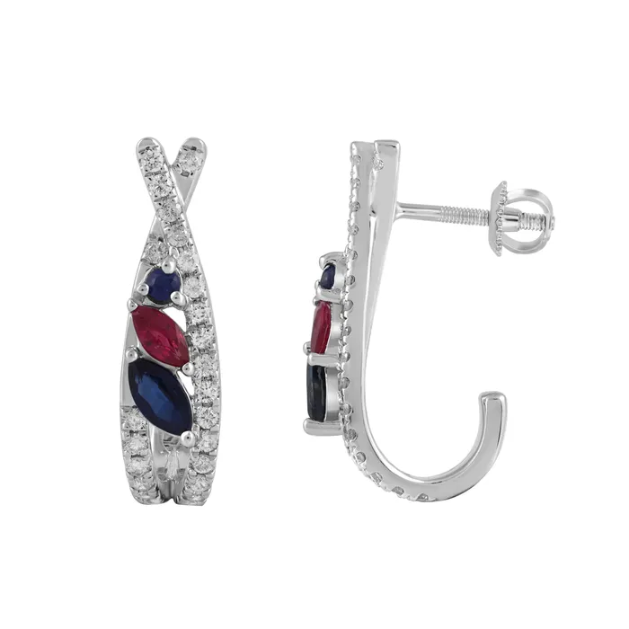 Earrings LADIES EARRINGS 140CT ROUNDRUBYSAPPHIRE MARQUISE DIAMOND 14K WHITE GOLD CENTER STONE MARQUISE SAPPHIRERUBY 100CT AV Earrings LADIES EARRINGS 140CT ROUNDRUBYSAPPHIRE MARQUISE DIAMOND 14K WHITE GOLD CENTER STONE MARQUISE SAPPHIRERUBY 100CT AV