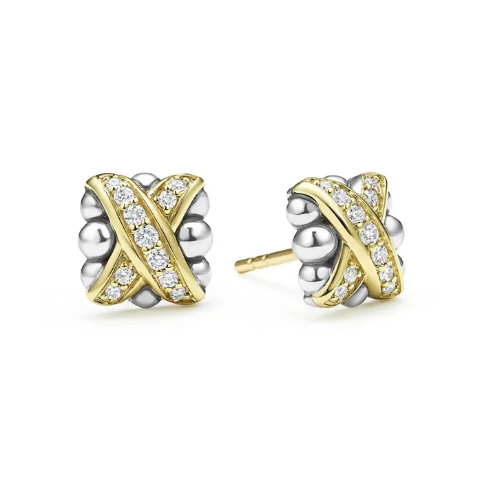 Earrings LAGOS Embrace TwoTone X Diamond Stud Earrings
