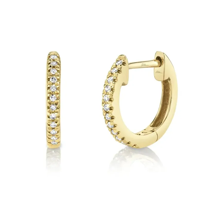 Earrings SHY CREATION Shy Creation 14K Yellow Gold 07ctw Classic Huggie Style Diamond Earrings Earrings SHY CREATION Shy Creation 14K Yellow Gold 07ctw Classic Huggie Style Diamond Earrings