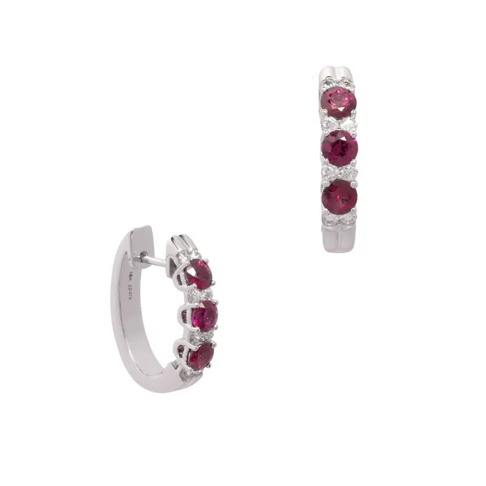 Earrings Spark Ruby Diamond Hoop Earrings