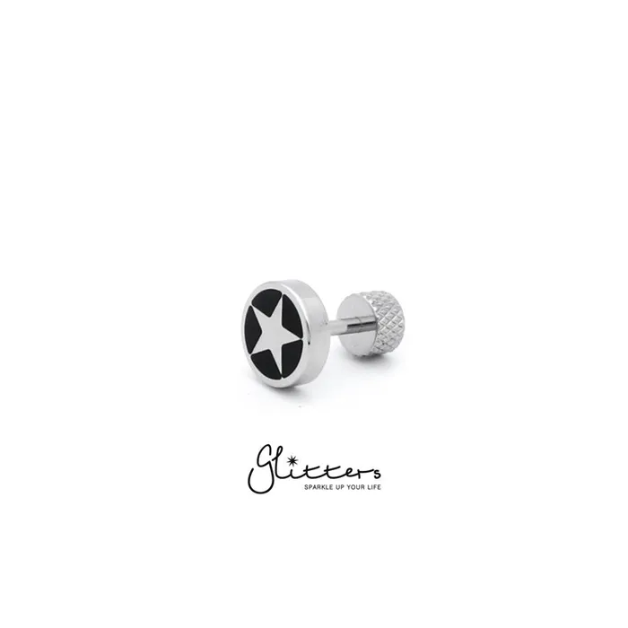 Earrings Stainless Steel Star Fake Plug Glitters