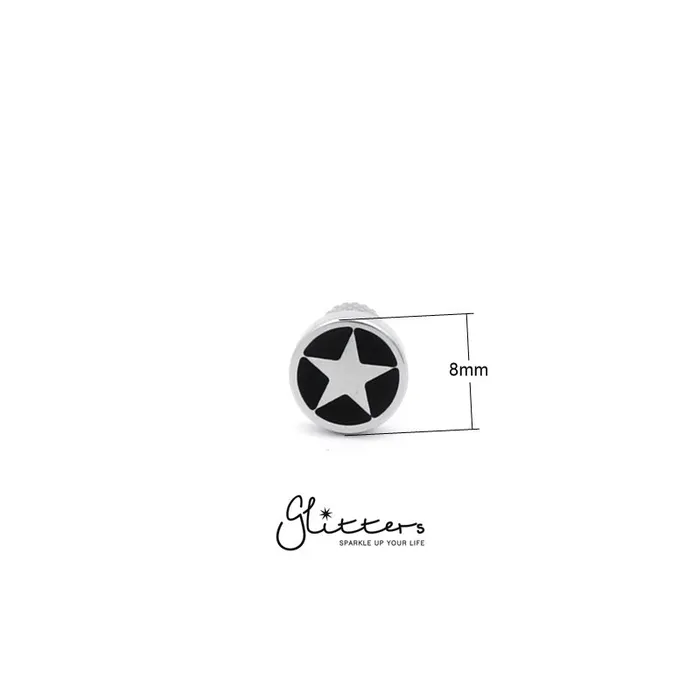 Earrings Stainless Steel Star Fake Plug Glitters