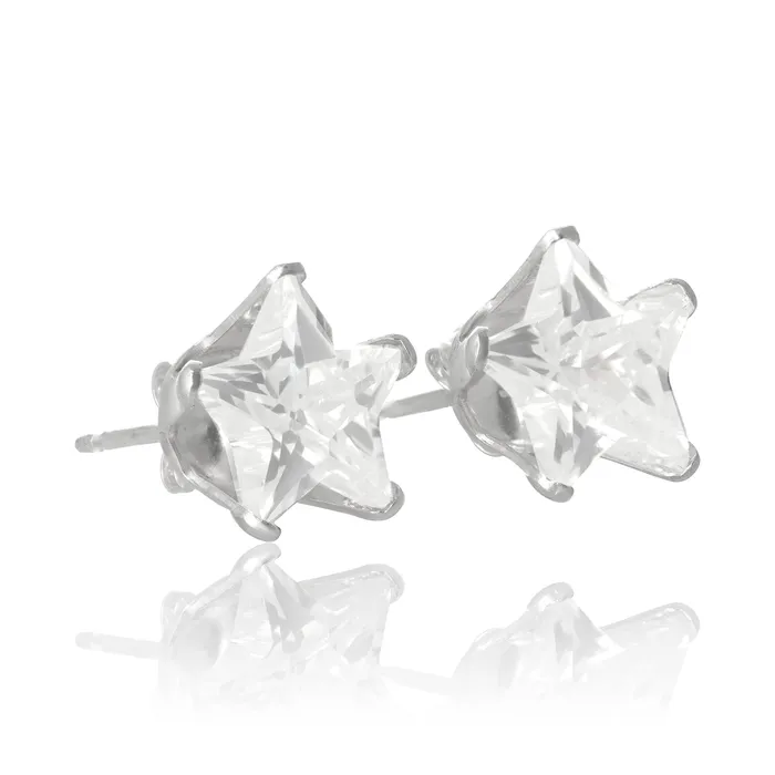 Earrings Teeda EZ2490 Star CZ Stud Earrings 6mm