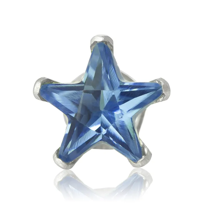 Earrings Teeda EZ2490 Star CZ Stud Earrings 6mm