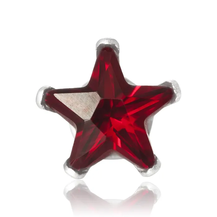 Earrings Teeda EZ2490 Star CZ Stud Earrings 6mm