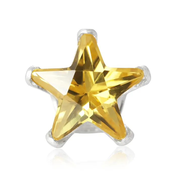 Earrings Teeda EZ2490 Star CZ Stud Earrings 6mm