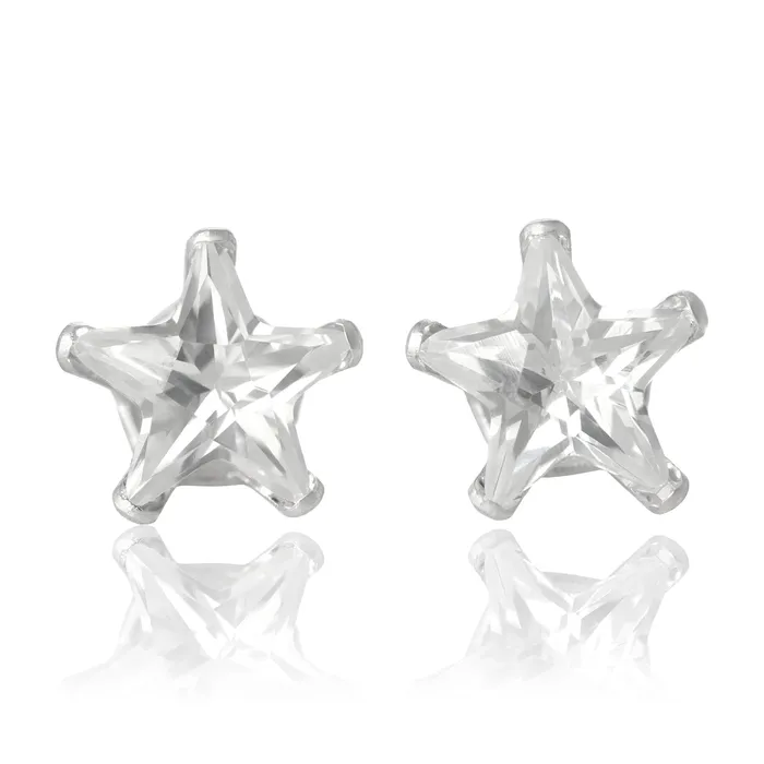 Earrings Teeda EZ2490 Star CZ Stud Earrings 6mm