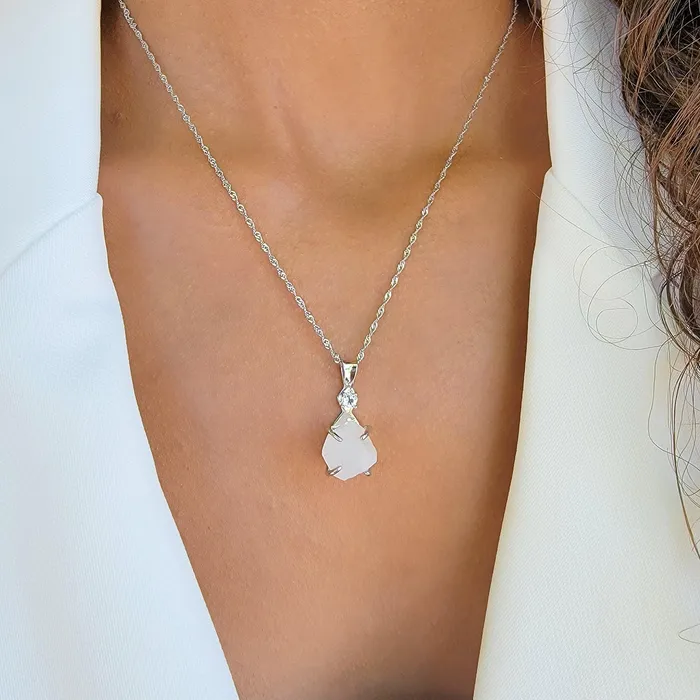 Earrings Uniquelan Jewelry Raw Moonstone Necklace Earrings Set Earrings Uniquelan Jewelry Raw Moonstone Necklace Earrings Set