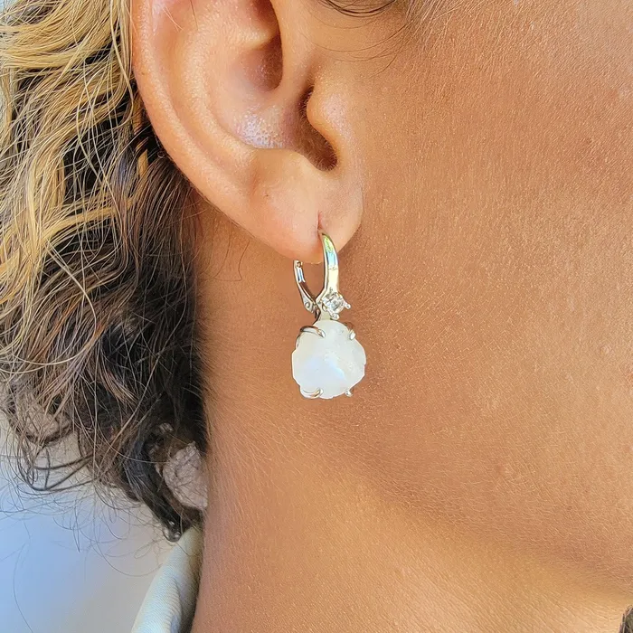 Earrings Uniquelan Jewelry Raw Moonstone Necklace Earrings Set Earrings Uniquelan Jewelry Raw Moonstone Necklace Earrings Set