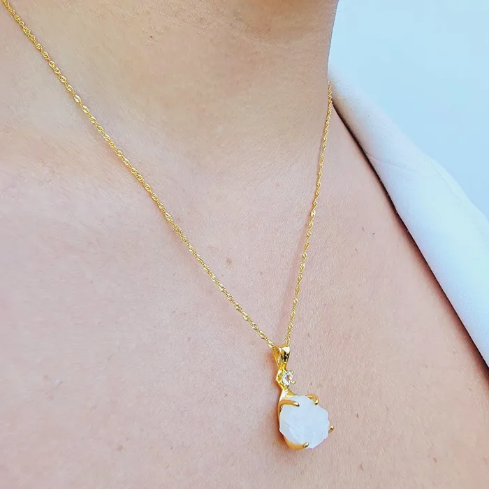 Earrings Uniquelan Jewelry Raw Moonstone Necklace Earrings Set Earrings Uniquelan Jewelry Raw Moonstone Necklace Earrings Set