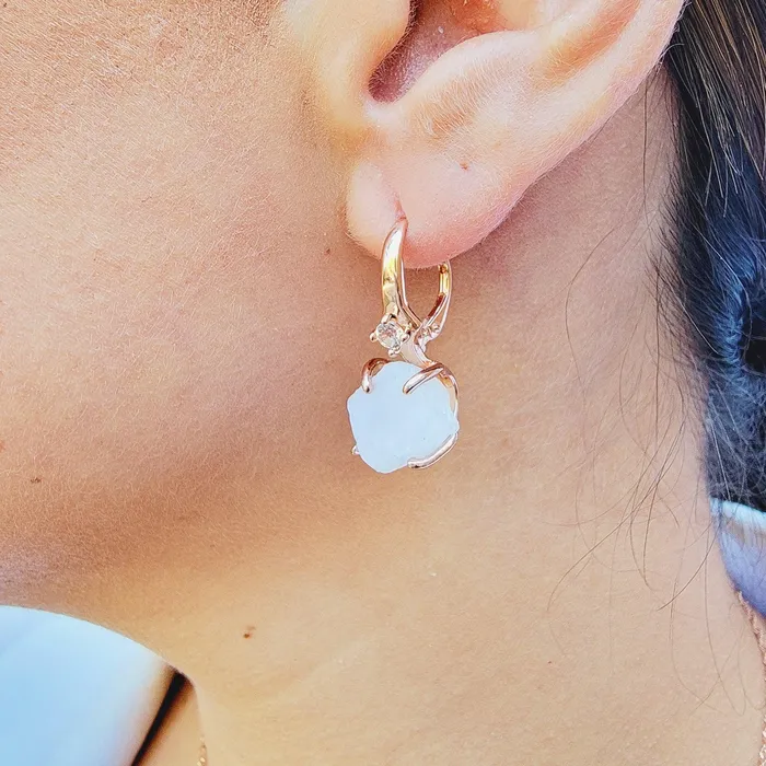 Earrings Uniquelan Jewelry Raw Moonstone Necklace Earrings Set Earrings Uniquelan Jewelry Raw Moonstone Necklace Earrings Set